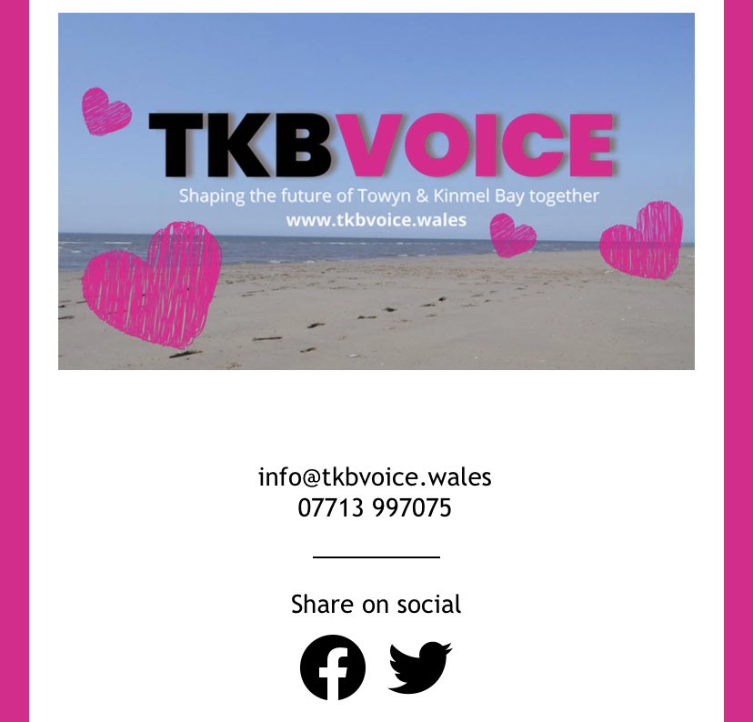 #NWalesHour 
#Towyn &amp; #KinmelBay 

Are you a local business, community organisation or group operating in Towyn and Kinmel Bay? 
Do you depend on visitors and tourists and local people to make your business or community activities a success? #support <a href="/TkbVoice/">TKBVoice</a> today!
