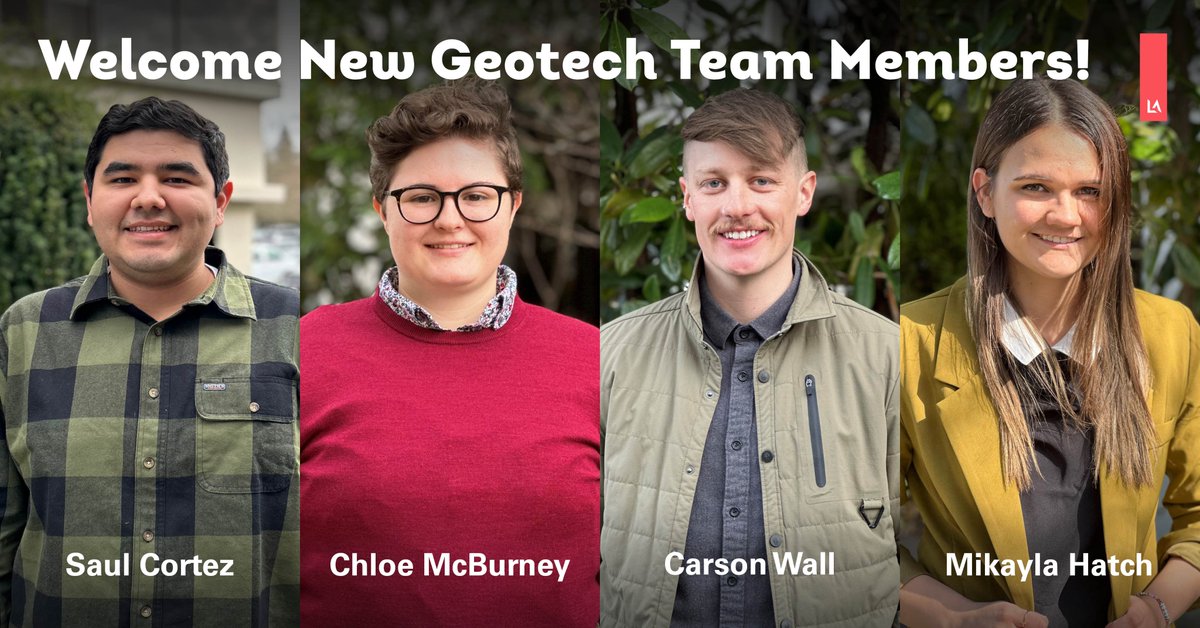 LandauAssoc's tweet image. @LandauAssoc’s Geotechnical Engineering team is growing! We are excited to have these talented engineers join the team. Welcome to Landau! #geotechengineering #newhires #passionpurposepossibility