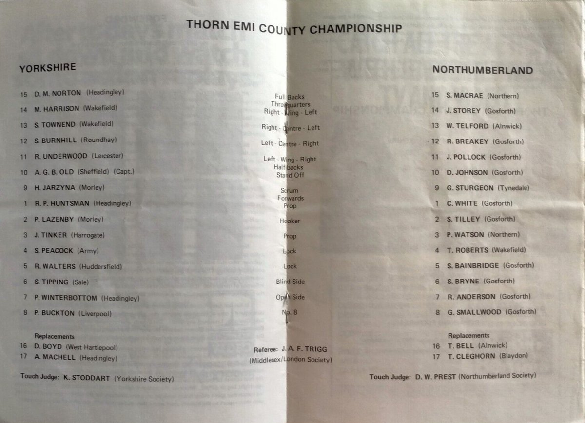 The Rugby Bore on Twitter "Fast forward to 1983 and yorkshire_rfu