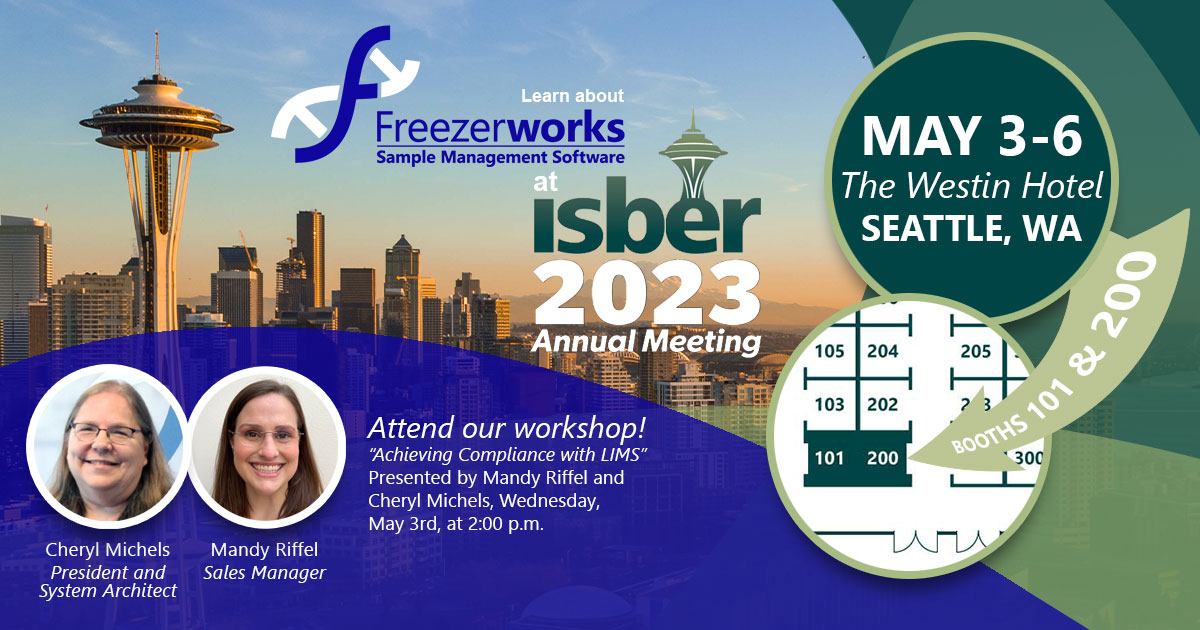 Freezerworks's tweet photo. ISBER 2023 is right around the corner! We'd love to connect while in Seattle. Email us at sales@freezerworks.com to schedule a meeting.
@ISBER_ORG #biobanking #biobank #samplemanagement https://t.co/gOjsV91px4