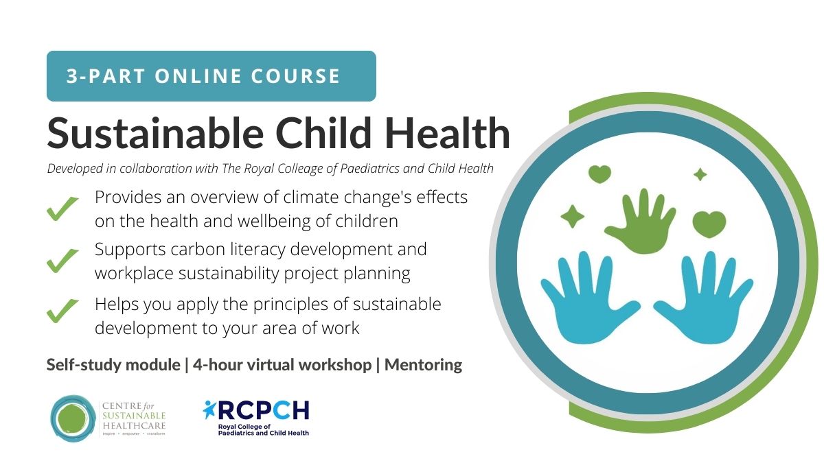 SusHealthcare's tweet photo. 📣We're delighted to announce the launch of our Sustainable Child Health course developed in collaboration with @RCPCHtweets
📅Join us 8 June in shaping a sustainable future for children's healthcare!
➡️https://t.co/C8f8sSf6Fy
#sustainablehealthcare #childhealth #sustainability https://t.co/qkfrwxs9YE