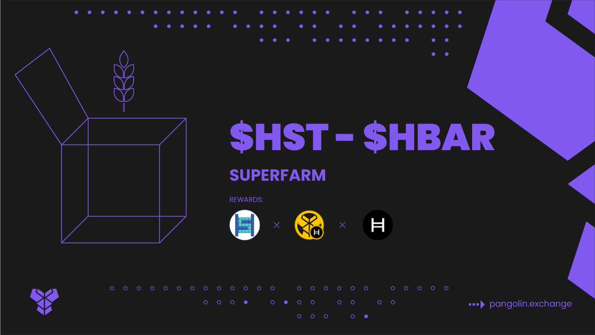 Pangolin_Hedera's tweet photo. 🎉 Introducing the new $HST - $HBAR SuperFarm!

💥Join to earn a share of swap fees plus triple rewards in:

🟡 $HBAR 🟡 $HST 🟡 $PBAR

@HeadStarterOrg is a Web3 crowdfunding platform accelerating innovation in the #Hedera Ecosystem

LP &amp; Farm here: 
https://t.co/iwN9F29q6A https://t.co/KulKM30Agr
