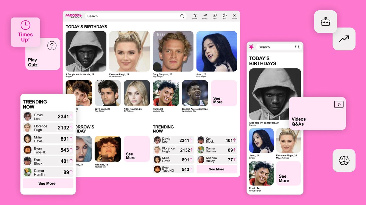 New work from our teams: <a href="/yourmajestyco/">Your Majesty</a> worked with <a href="/FamousBirthdays/">Famous Birthdays</a> to redesign its platform for speed and usability — yourmajesty.co/news/introduci…