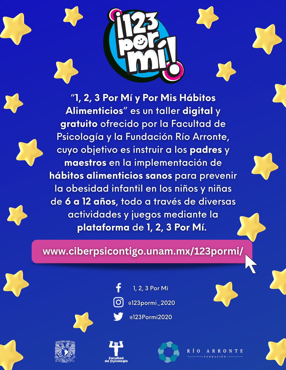 123Pormi2020's tweet photo. ¿Conoces 𝟏,𝟐,𝟑 𝐏𝐨𝐫 𝐌𝐢́ 𝐲 𝐏𝐨𝐫 𝐌𝐢𝐬 𝐇𝐚́𝐛𝐢𝐭𝐨𝐬 𝐀𝐥𝐢𝐦𝐞𝐧𝐭𝐢𝐜𝐢𝐨𝐬? Es un taller virtual y gratuito para padres y maestros donde aprenderán a mejorar la alimentación de los niños y prevenir la obesidad infantil.👨‍👩‍👧‍👦
 
Inscríbete: 👇
https://t.co/KSRTb6chdy https://t.co/I168MHQnRc