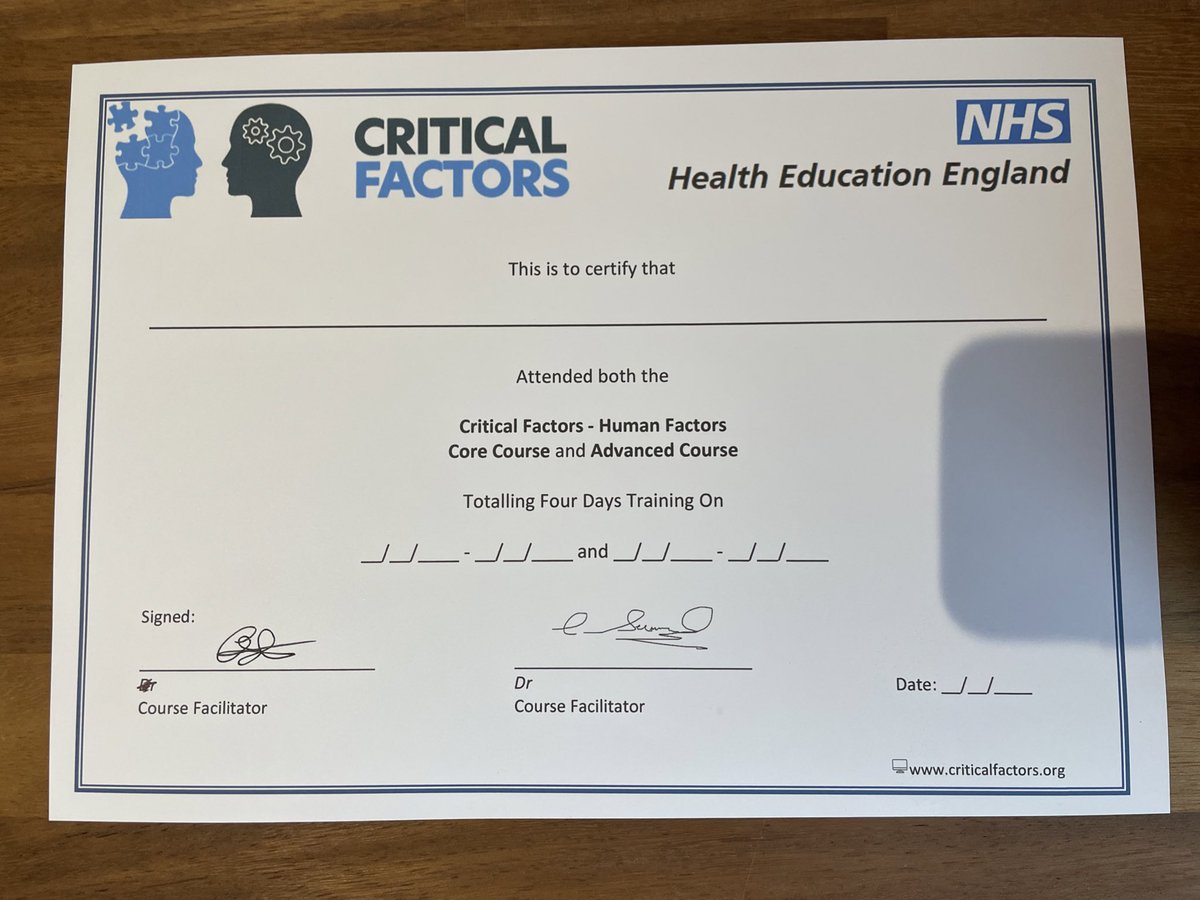 CriticalFactors's tweet photo. Another multidisciplinary group of #healthcareprofessionals completed our  Advanced #HumanFactors course this week, completing 4 days in total of intensive, immersive training. Well done to all involved 👍 https://t.co/3x6wc0XLwk
