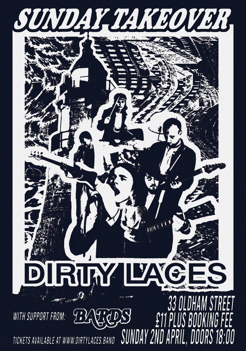 3 days til our takeover at <a href="/33_oldhamstreet/">33 Oldham Street</a> only a couple tickets left for each show now!!!! 

dirtylaces.band/online-store?f…