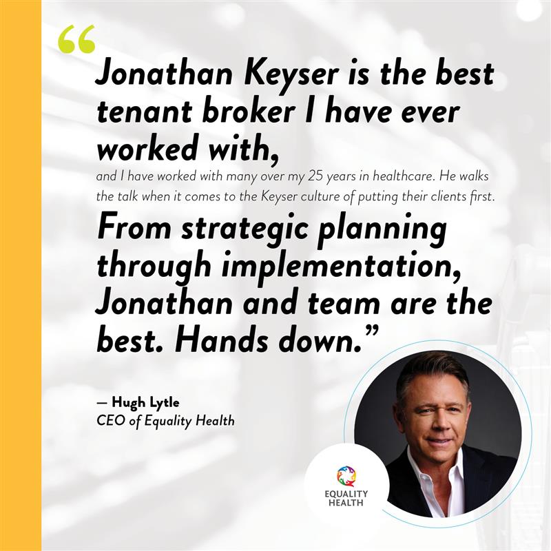 Keyser represented Equality Health with their 150K SF new HQ on the Salt River Pima Reservation. Thank you Hugh Lytle for such a glowing review. It was a pleasure representing #EqualityHealth and we're looking forward to serving you in the future. Onward and upward!
