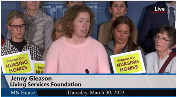Special thanks to Paula Rocheleau and Jenny Gleason who spoke at at House GOP press conference today on the need to support funding for nursing homes.
Paula, did a great speaking &amp; giving some real life examples. Jenny, focused on the need to support our staff. #mnleg