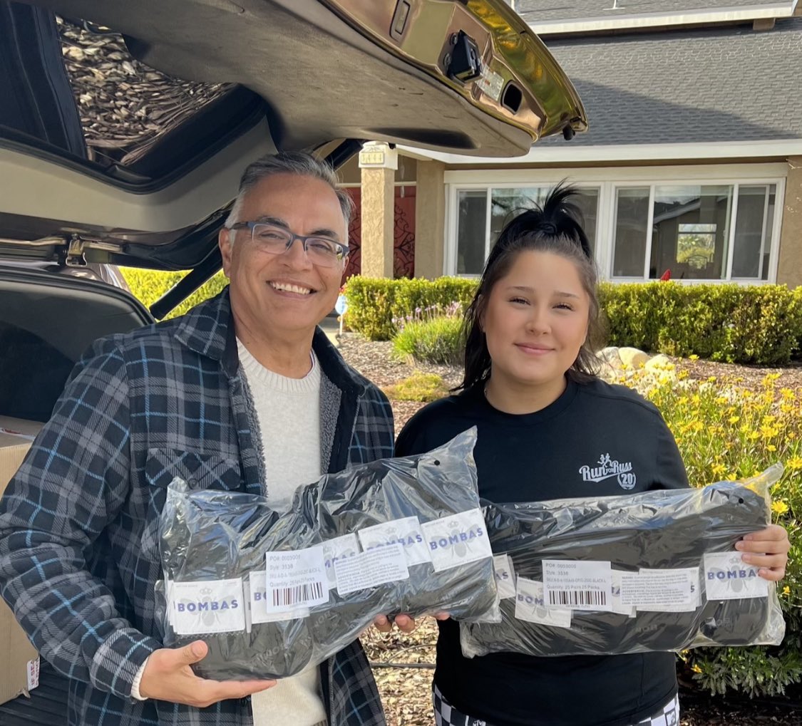 Another shipment of socks for Addison as she is serving local students in Chino, CA! Thank you Addison! #bombas #service #leadership