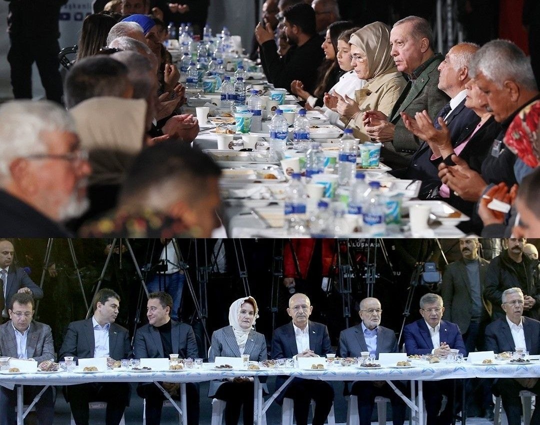 Cumhurbaşkanı @RTErdogan : 7'li masa tam anlamıyla bir eski Türkiye fotoğrafı olan koalisyon mantığıyla çalışıyor. GÖKKUŞAĞI MASASI