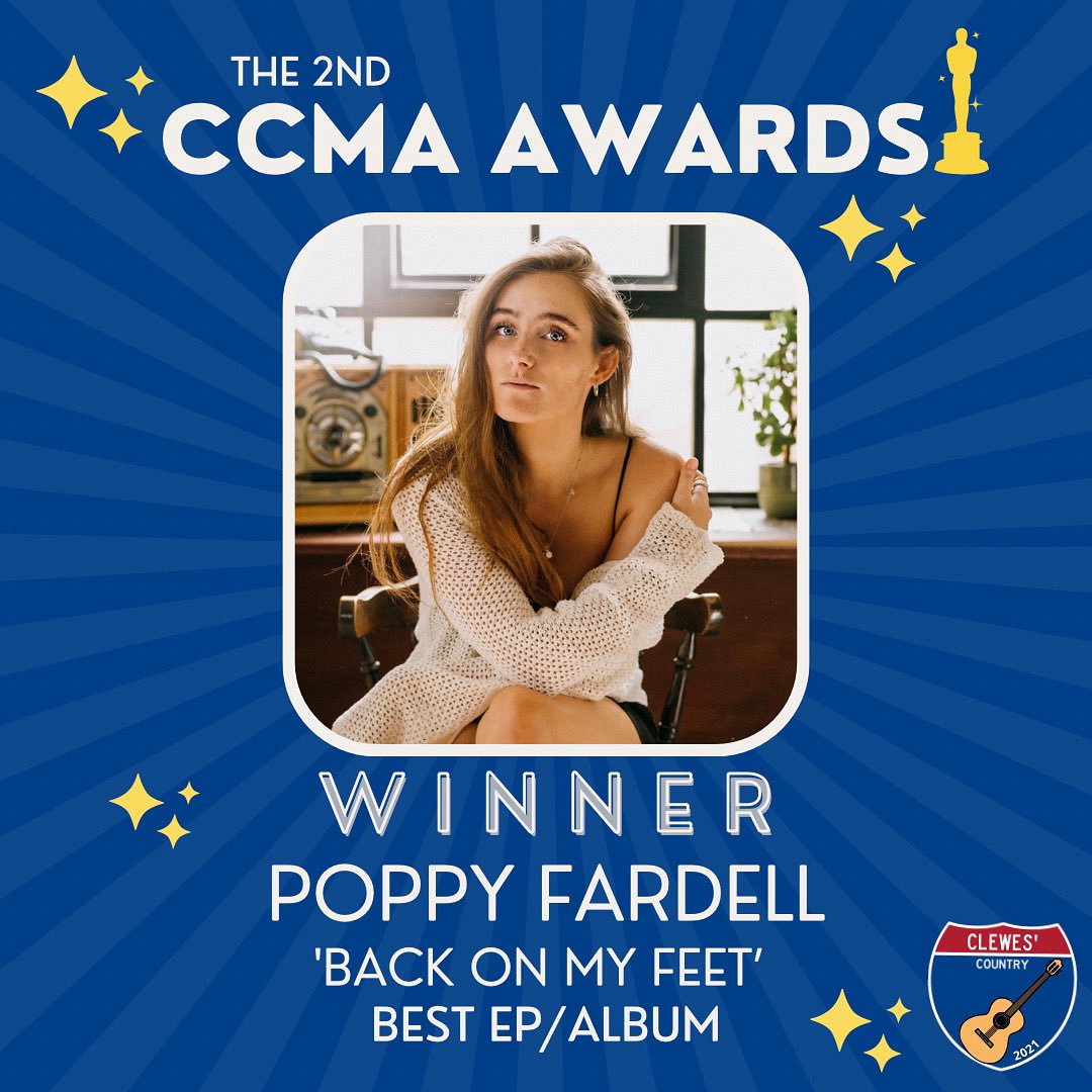 🚨 𝗖𝗖𝗠𝗔’𝘀 🚨

The penultimate award for the night is Best EP/Album which has been hotly contested! 🔥

Your winner is…🎉

@poppyfardell with #BackOnMyFeet 💥

Congratulations! 🏆