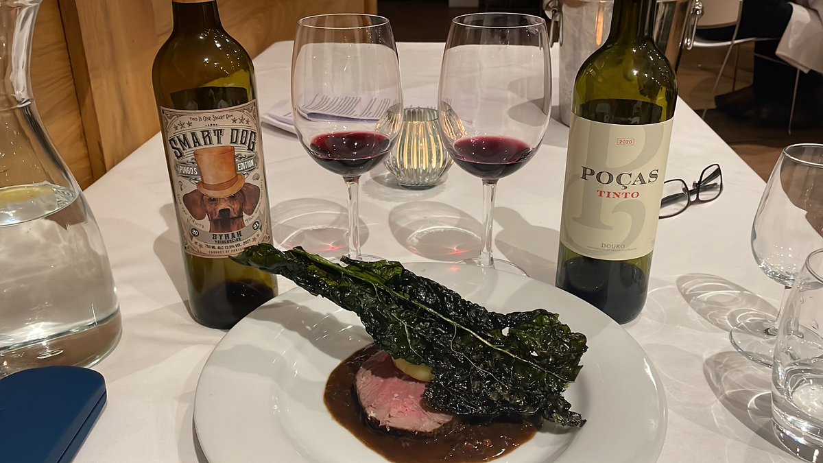 Well now on to the main! Smart dog and Pocas Tinto - thought I would give the guests here both to try with this amazing beef rib and cheek savarin- both stunning wines to go with what I am sure is going to be a lovely dish <a href="/hopestreethtl/">Hope Street Hotel</a> <a href="/LdnCarriageWrks/">The London Carriage Works</a> <a href="/HouseOfTownend/">House of Townend</a>