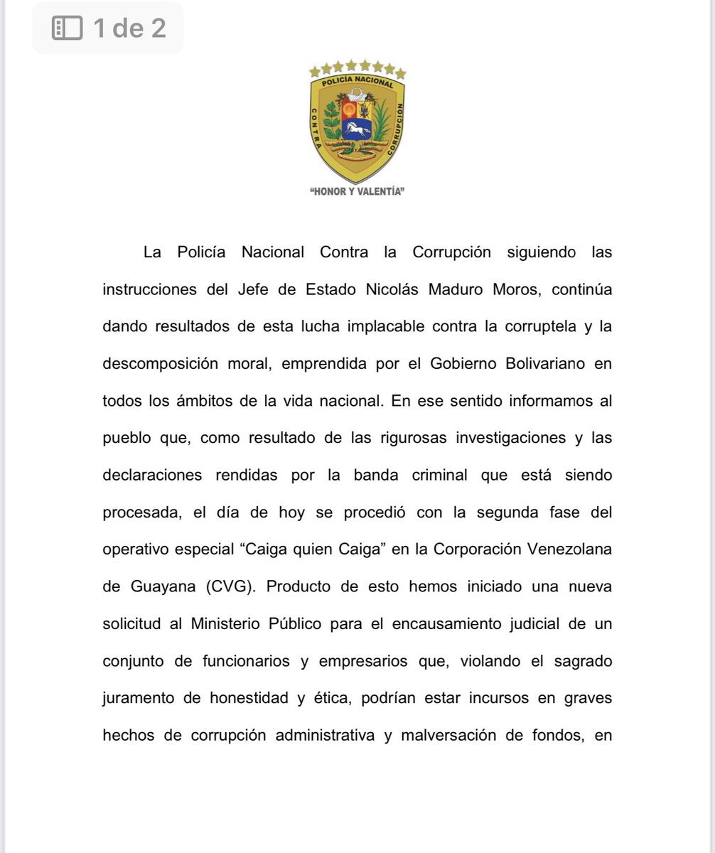 PedroKonductaz's tweet photo. Confirmado ya de fuentes oficiales detenciones en la CVG, todo indica que su ex presidente estaría en manos de la policía Anti corrupcion. https://t.co/Ml90ozin5l