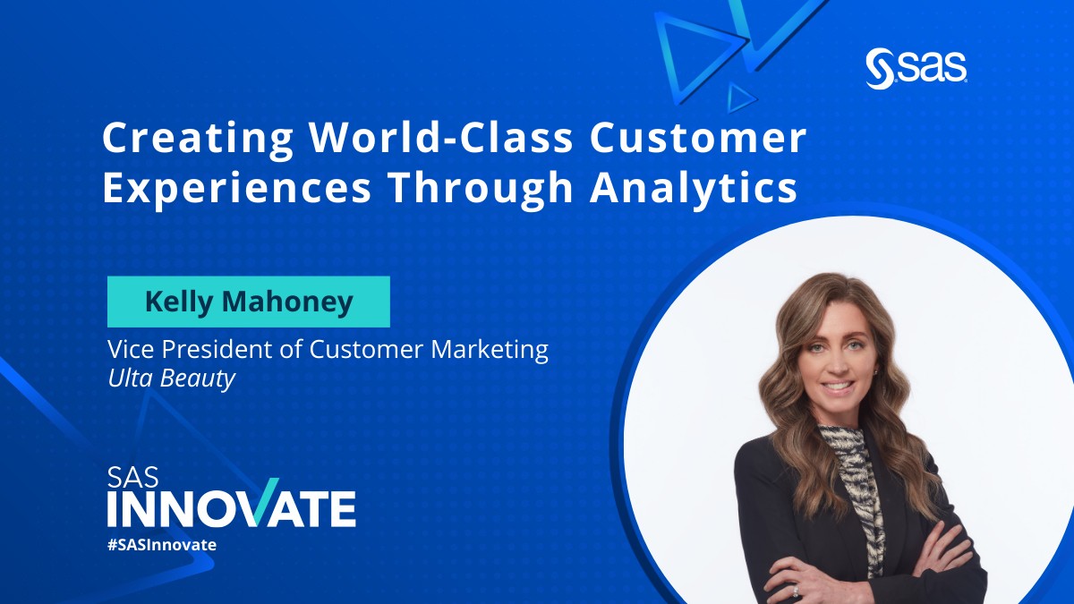 SAS Innovate Alert :: Join this dynamic session with Ulta Beauty's Kelly Mahoney at #SASInnovate May 8-10 (bonus: it's complimentary!).  💄 🛍️ 2.sas.com/6016ODaZQ