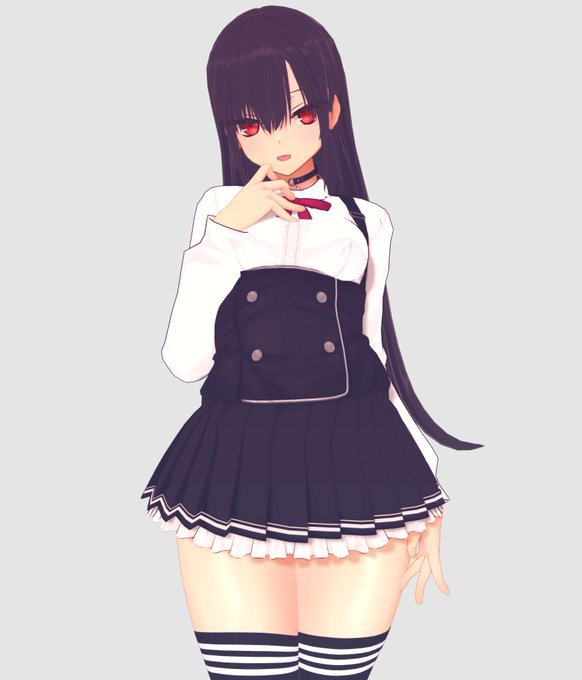 黒髪赤目貧乳メスガキ 