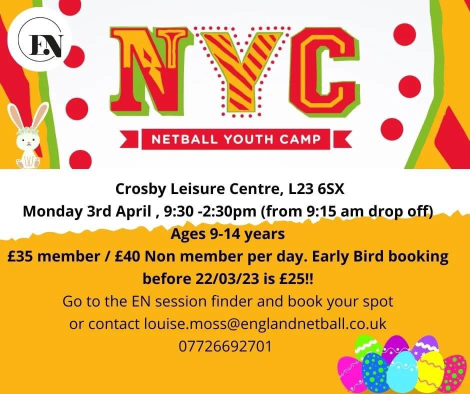 Still a few places remaining for Easter Netball camp next week 🙌 <a href="/MerseysideSport/">M S P</a> @SI_Liverpool <a href="/Liverpool_SSP/">LSSP</a> <a href="/activesefton/">Active Sefton</a> <a href="/CaldiesPE/">CaldiesPE</a> <a href="/StHildasCE/">St Hilda's CE</a> <a href="/StJulies/">St.Julie'sHighSchool</a> <a href="/ChesterfieldHi/">Chesterfield High School Crosby</a>