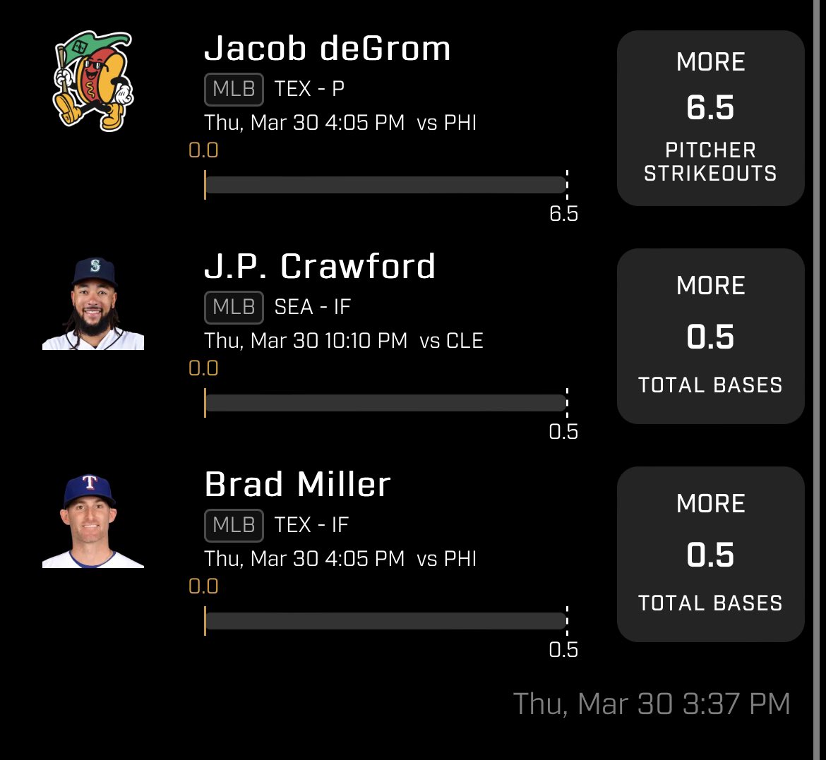 Opening day hot dog!! 
Let’s have ourselves a great opening day! 
#MLB #PrizePicks #prizepicksmlb #rangers #Mariners #FanDuel #DraftKings #bettingtips #gambling #OpeningDay #OpeningDay2023 #OpeningDayMLB