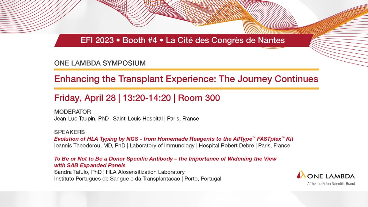 Save the date! Join us at #EFI2023 for our symposium, where our guest speakers will share their processes for VXM and using epitope matching to help improve outcomes for transplant patients.