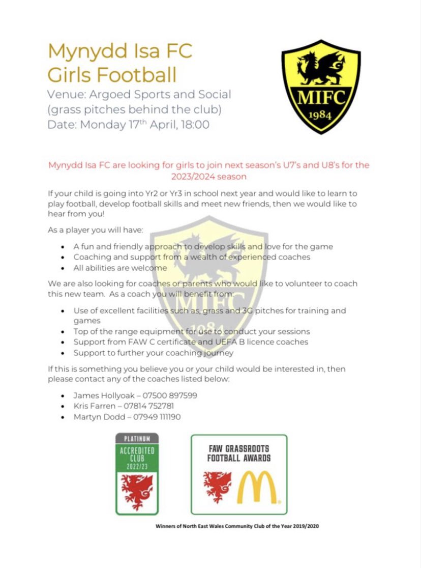 “Possibilities are endless for the next generation” Beth Mead MBE

And one of those possibilities starts on 17th April - 6pm 👇🏼

All the info you need is right here, the rest is up to you #girlsthatcan #football #team #fun #sport