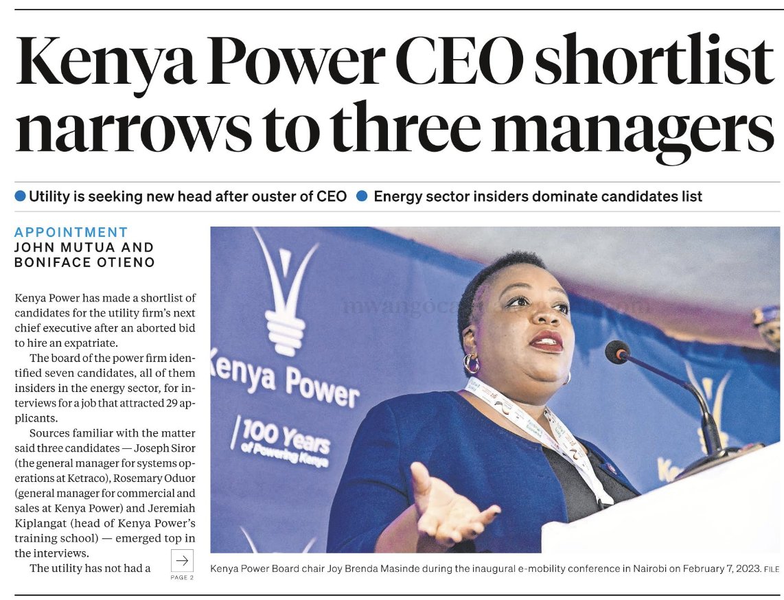 Mwango Capital on Twitter: "Of the 3 front-runners, they selected
