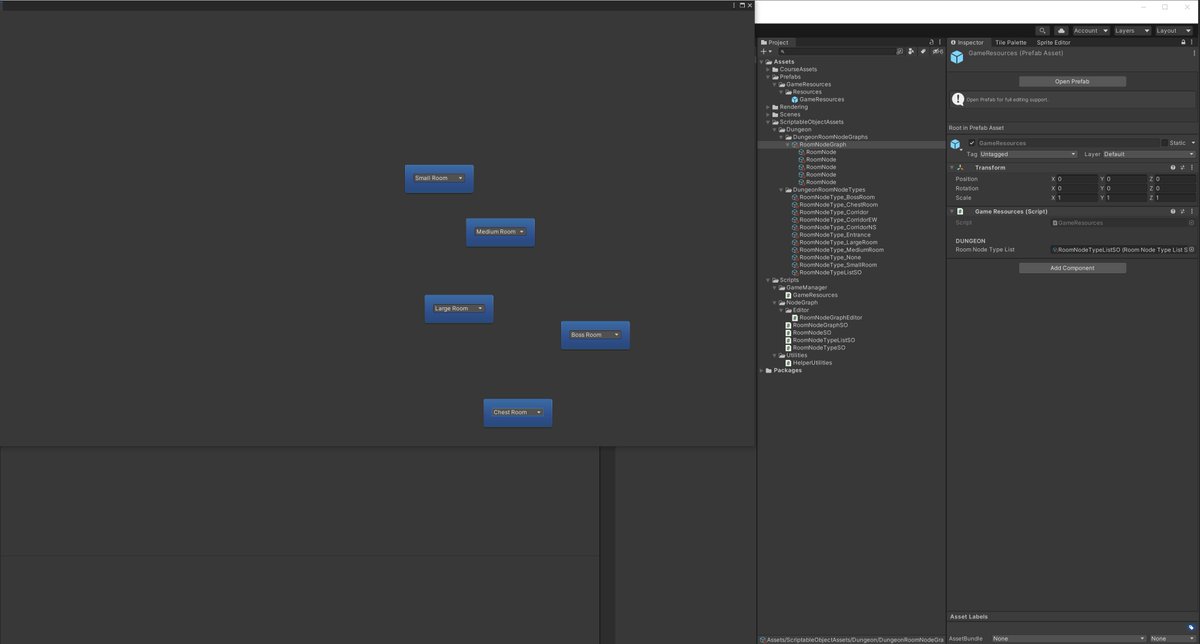 ElioCodes's tweet image. Day 2⃣ #100daysofgamedev 

Setting up the node graph editor @IntoTheVerse_ games project, which would allow creation different types of rooms in the dungeon labrynth, so that the player would be able to navigate.
@unitygames is a big bonus 🎮
#gamedev #gamedevelopment #roguelike