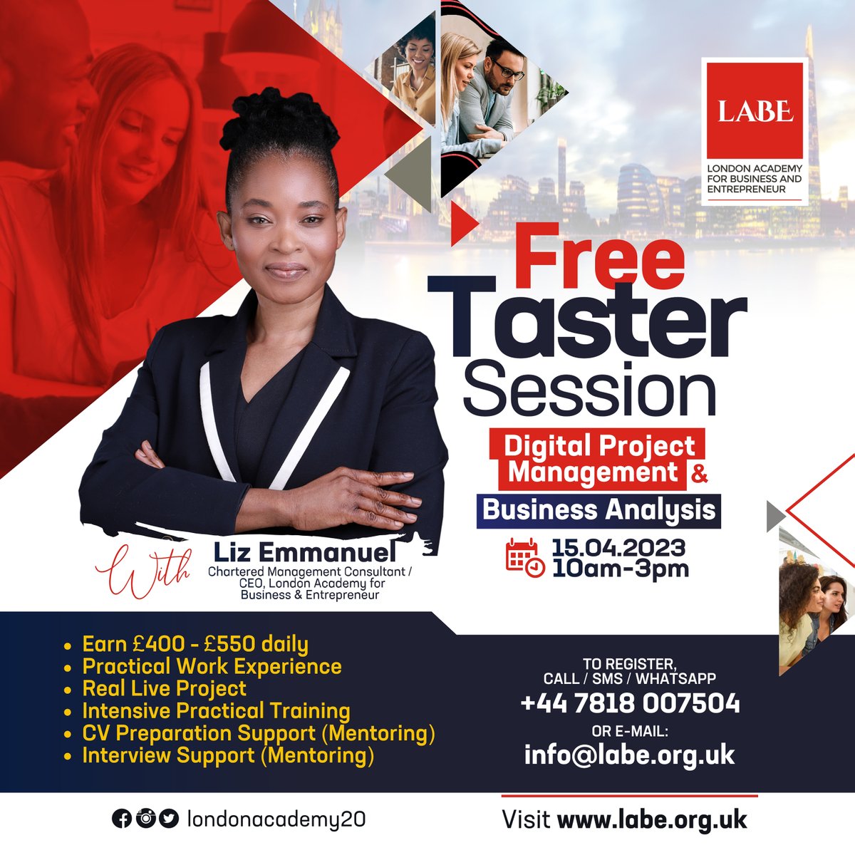 Great news to all aspiring project managers and business analysts!  LABE is offering you a FREE taster session in business analysis and project management. To book your seat, drop your
Full name, Email & Phone number.

#digitalprojectmanager
#businessanalyst
#LaBella
#SmartWork