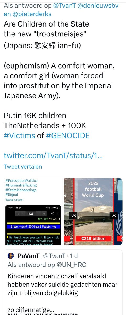 TvanT's tweet photo. @CoEDemocracy @coe @RepFranceCdE @PACE_News @COECongress @IcelandCoE @CoeYouth @CoE_Youth @strasbourg @regiongrandest @Alsace Exploitation of children by
those claiming to protect
them according their
own interpretation
of law and treaties
#Barbaric #Inhuman
https://t.co/um5MVkbUf0
#MaffiaStyleProtection
#DutchHungerGames
#TradeHallMarkRutte
#StateKidnappings
#NewGoldenAge
#ModernSlavery
#Wargames https://t.co/KVVuZvtaN2