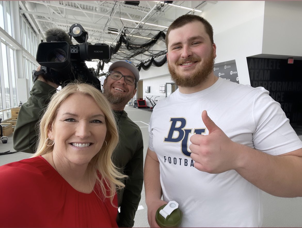 DawnAtFOX9's tweet photo. Bethel’s @Sinclair_73 is working hard in hopes of making his NFL dreams come true! 

Check out our story at 5:30 &amp; 6:30 on @FOX9 #D3toGlory https://t.co/W5syYNKTVz