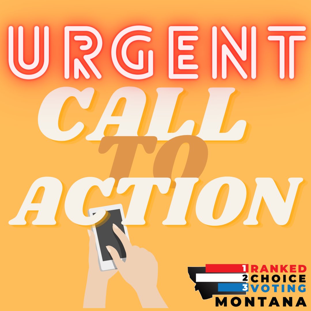 montananotparty's tweet photo. #HB598 narrowly passed committee, 6 to 5.
Last Stop! The #mtleg will be voting soon whether to BAN #RCV in MT & we need to alert other supporters & ask them to contact their Senator!
Quick training, then call the rest of the weekend according to your availability! #LinkInBio https://t.co/HDdXnONbVp