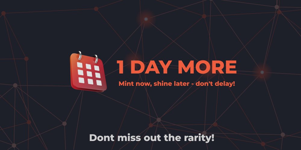 ValidatorShard's tweet photo. ⏰ Don’t miss out the rarity for your NFT, as it ends in 24 hours⌛️‼️

By having a rare NFT, not only can you earn more rewards 🪙, but you can also stand out in the secondary sales 🙋

Act quickly💫

📚Learn more https://t.co/1sMYAzPFh3
⛏️Mint on https://t.co/LQA6xmi8ZF https://t.co/kadzfNL7HH