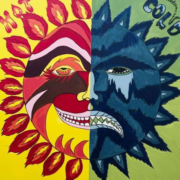 Our dear, courageous xCancer member shared their personal experience

 ‘Louise’s🎗️mind’

Louise loved art &amp; produced this beautiful piece that represents Australian Summer &amp; Winter 

This talented young lady unfortunately lost her battle 2004 🕊️ 

- In loving memory of Louise 💗