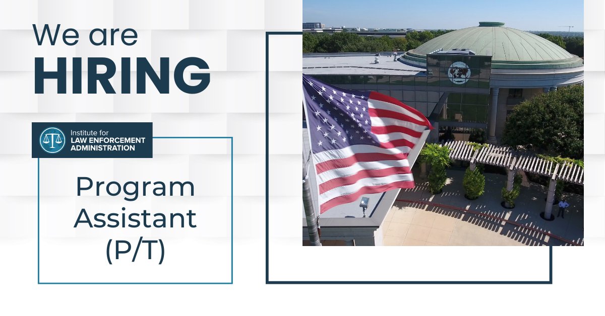 We're Hiring | Institute for Law Enforcement Administration Program Assistant (P/T) pulse.ly/2xga21n9d7

Resumes + cover letters should be sent via email to ILEA@cailaw.org. Applications are accepted through April 15, 2023.

#nonprofit #nonprofitjobs #jobs #planojobs #dfwjobs