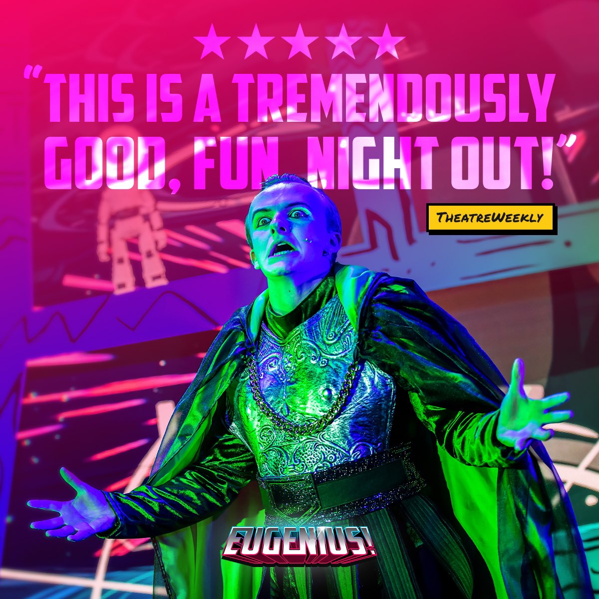 TurbineTheatre's tweet photo. ⁃@theatre_weekly ⭐️⭐️⭐️⭐️⭐️
⚡️ Go Eugenius! Go Eugene! ⚡️
@eugeniusuk https://t.co/09vTTqkNL7