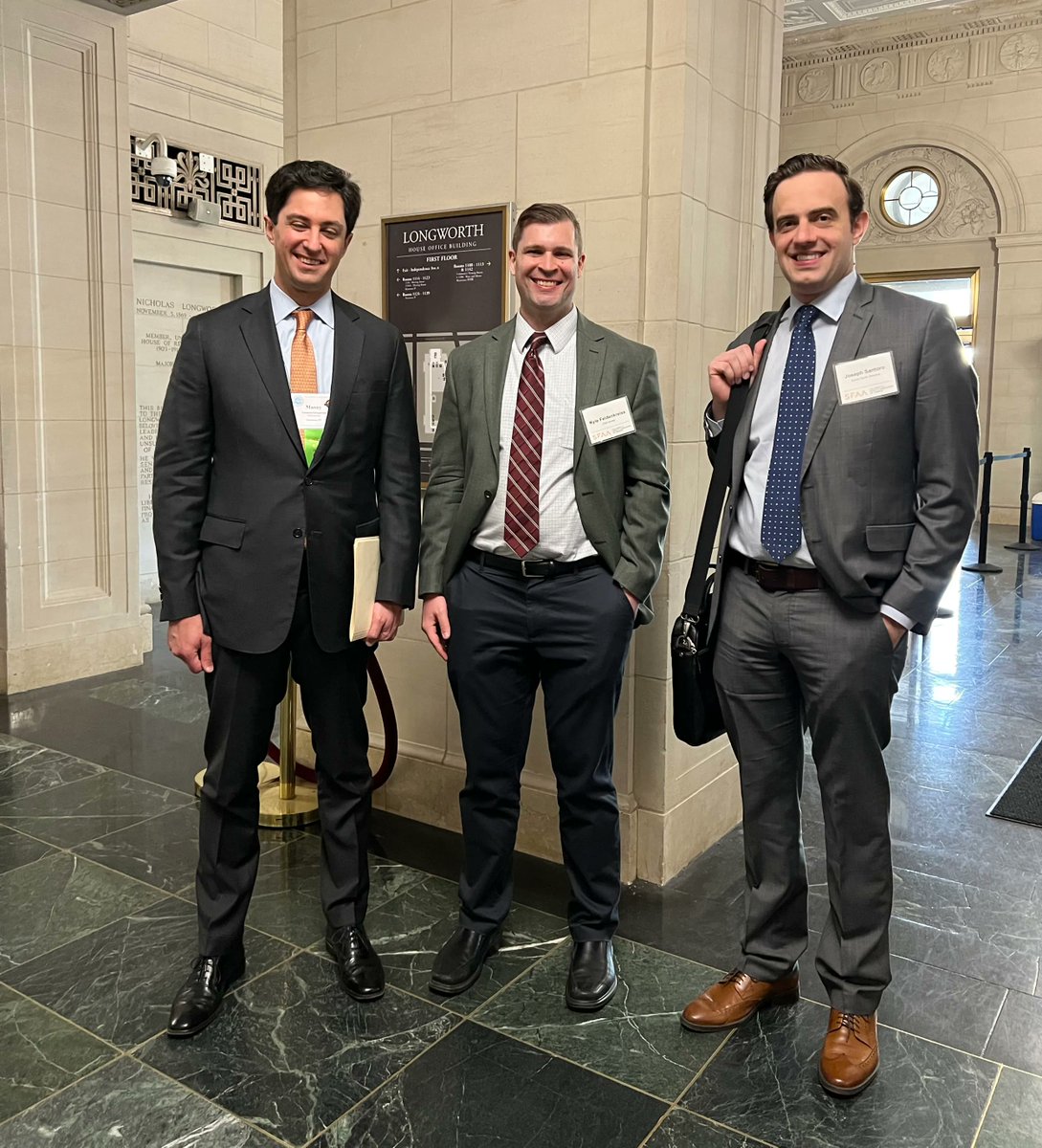 nasbp's tweet photo. Legislative Fly-In participants Manny Hatjygeorge of EP George Surety Bonds, Kyle Feldenkreiss of CNA Surety &amp; Joseph Santoro @ZurichNA visited Longworth House Office Building during their day on Capitol Hill #NASBPFlyIn #NASBPPassionandPurpose #BeGuaranteedToSucceed #suretyrocks https://t.co/fP2psR9zP5