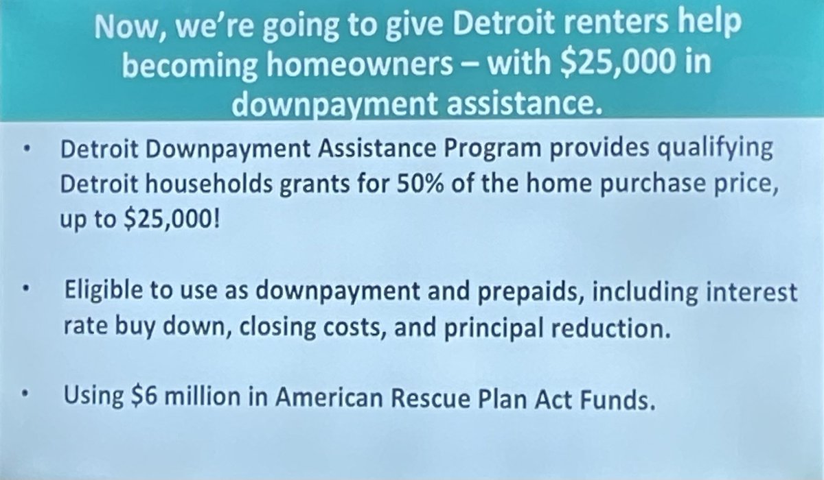 If you want to kiss your landlord goodbye, this is your opportunity with city assistance 🙌

If you are renting in Detroit, we are offering Down Payment Assistance up to $25k!!!!

This is for Detroiters who are already here. 

Learn more here: detroitdpa.org