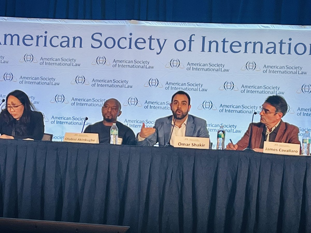 Shiri Krebs (@shirikrebs) on Twitter photo Important discussion on democratic backsliding and human rights at #ASIL2023 with <a href="/bisi_akins/">Olabisi D. Akinkugbe</a> <a href="/OmarSShakir/">Omar Shakir</a> <a href="/JimCavallaro/">James (Jim) Cavallaro</a> & Shahrukh Alam, moderated by <a href="/DianeDesierto/">Diane Desierto</a> Important discussion on democratic backsliding and human rights at #ASIL2023 with <a href="/bisi_akins/">Olabisi D. Akinkugbe</a> <a href="/OmarSShakir/">Omar Shakir</a> <a href="/JimCavallaro/">James (Jim) Cavallaro</a> & Shahrukh Alam, moderated by <a href="/DianeDesierto/">Diane Desierto</a>