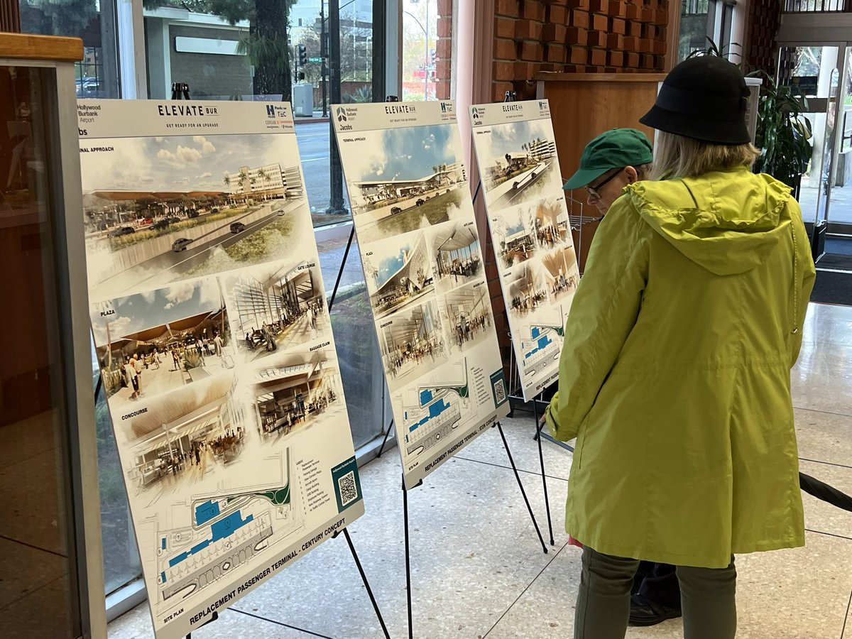 ElevateBur's tweet photo. Let us know what you think about the designs for the replacement passenger terminal! You can see design concept renderings at https://t.co/nlEhsetCSW, and use this QR code to give your feedback. The deadline for public feedback is April 10. @fly_BUR https://t.co/Sms8mUvEt1
