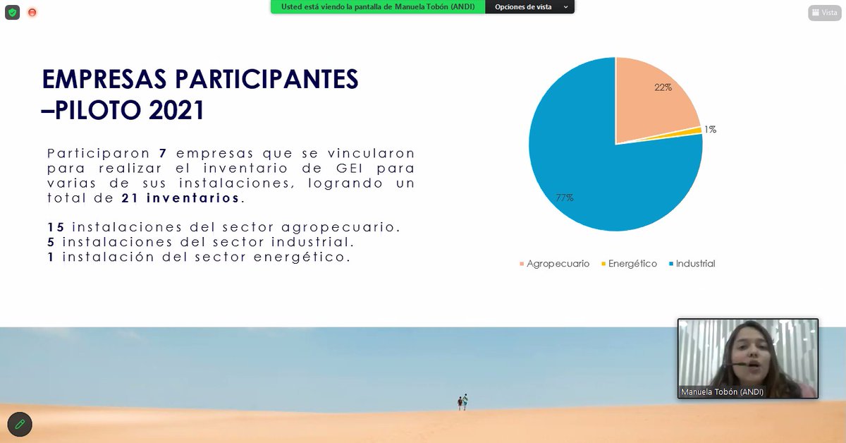 ANDI_Antioquia's tweet photo. Nuestra coordinadora ambiental @manuelatobon presenta los resultados de la 1️⃣ cohorte del programa que realizamos en cooperación con @DanskIndustri para acompañar a #EmpresasANDI en su camino para mitigación y gestión de riesgos climáticos. https://t.co/n5suL9kS5W