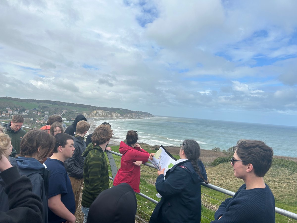 MrLargeRundle's tweet photo. Day 8. After a long travel day we made it Normandy coast to check out the Caen Memorial Museum (sorry no snaps). But first, a beautiful and impactful stop in Dieppe #rockiesineurope https://t.co/McFqg9gXIv