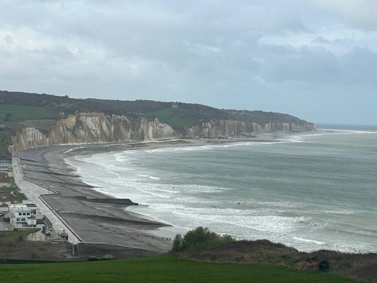 MrLargeRundle's tweet photo. Day 8. After a long travel day we made it Normandy coast to check out the Caen Memorial Museum (sorry no snaps). But first, a beautiful and impactful stop in Dieppe #rockiesineurope https://t.co/McFqg9gXIv