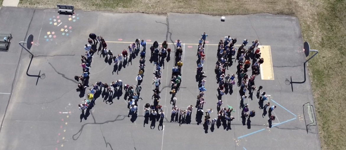 Banneker_ES's tweet photo. @Jordan_miller11, @Banneker_ES students wanted to wish you good luck in the #Final4 so we spelled your name on the court where you learned to play. #ban75 #❤️YourSchool @CanesHoops @LCPSOfficial @LVHS_official #banfam https://t.co/UlqTTlJxSt