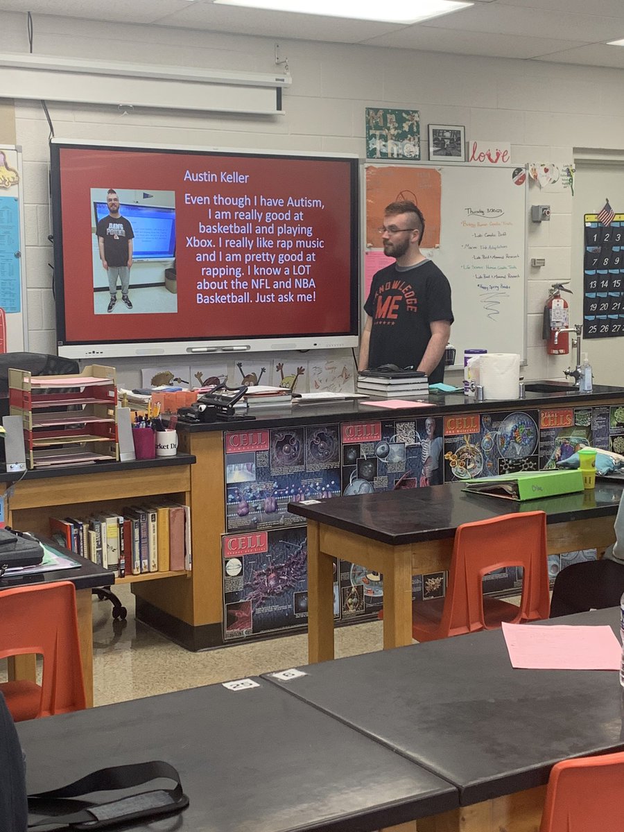 BCS_StudentSvcs's tweet photo. Big shoutout to Mrs. Mills and her students for wrapping up Disability Awareness Month by sharing information with their fellow classmates. Special thanks to Mr. Thiel and his class for their engagement and active participation in the student presentations! https://t.co/X7St31gdzl
