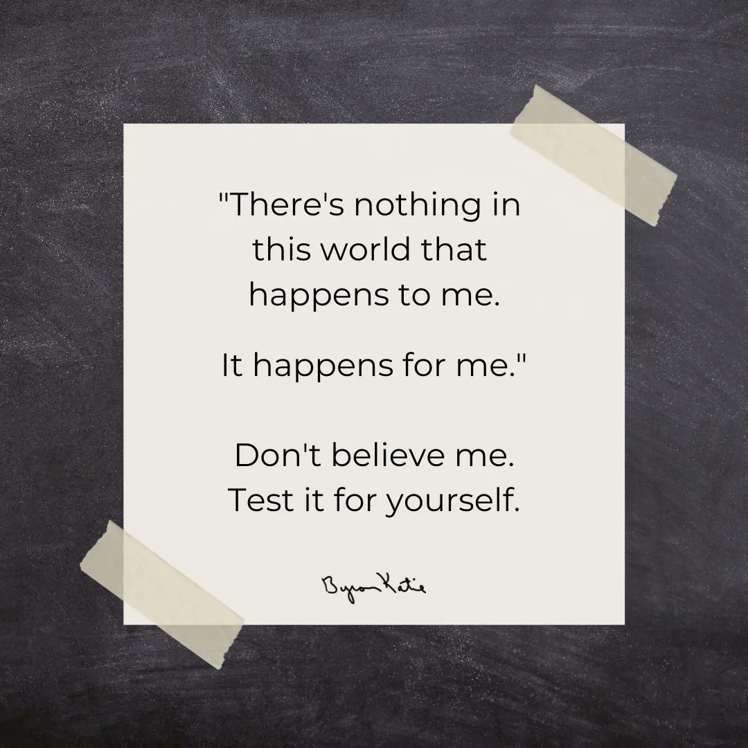 ByronKatie's tweet photo. “There’s nothing in this world that happens to me. It happens for me.”
Don’t believe me. Test it for yourself.
xo bk ❤️
Join me live every M, T, W from 9-10 am PT: https://t.co/FIIYj26ivN.
#theworkofbyronkatie #byronkatie #selfcompassion #selflove #selfcare #innerguida… https://t.co/270C52kk08