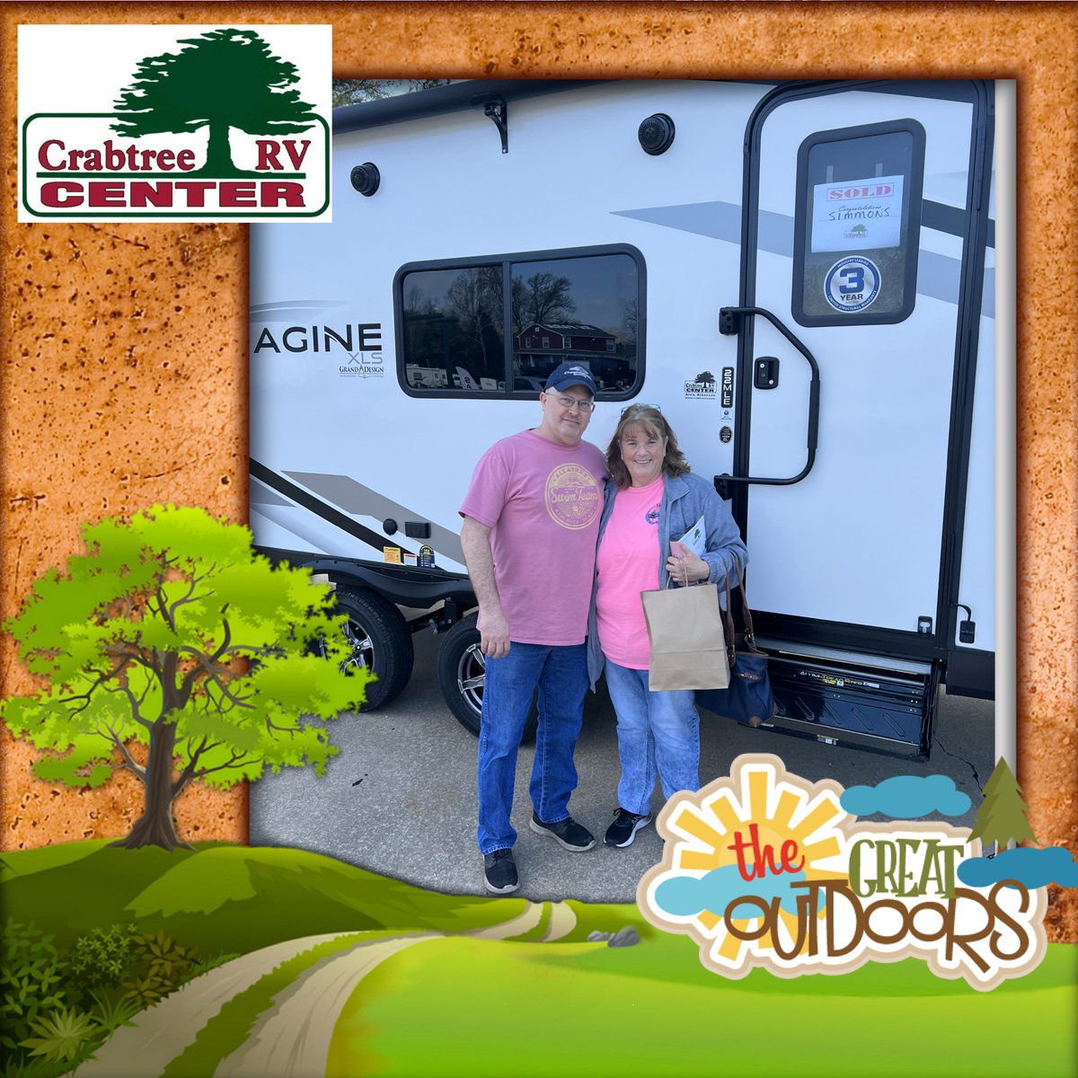 rv_crabtree's tweet photo. Congratulations to Mr. and Mrs. Simmons and their new Grand Design Imagine.  Welcome to the Crabtree family.  We wish you safe and happy travels.

Sales Associate:  Greg Bailey

#makingfamiliesdreamscometrueforover70years #familyownedandoperated #crabtreerv #granddesignrv https://t.co/eM9hNMnCcG