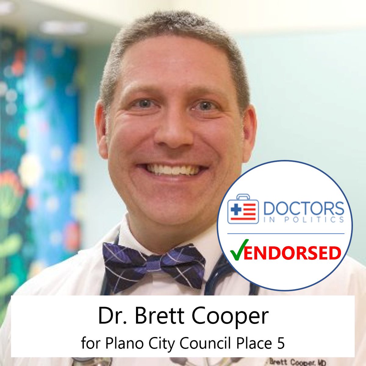 cooper4tx's tweet photo. Honored to have recieved this endorsement. Physicians have a unique perspective to bring to city council and other local elections. I am proud to be running as a physician and to represent the citizens of Plano as their next Place 5 councilman. #doctorsinpolitics #TMALC @texmed https://t.co/bASMf1Iqla