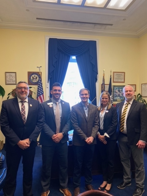 school_peach's tweet photo. Our very own Dr. Davis, representing Peach County, leads a group of school leaders from across the state each year to travel to Washington, D.C., to advocate for public education in Georgia. Here, they are pictured engaged in this work this week. https://t.co/oDNv92Wg5G