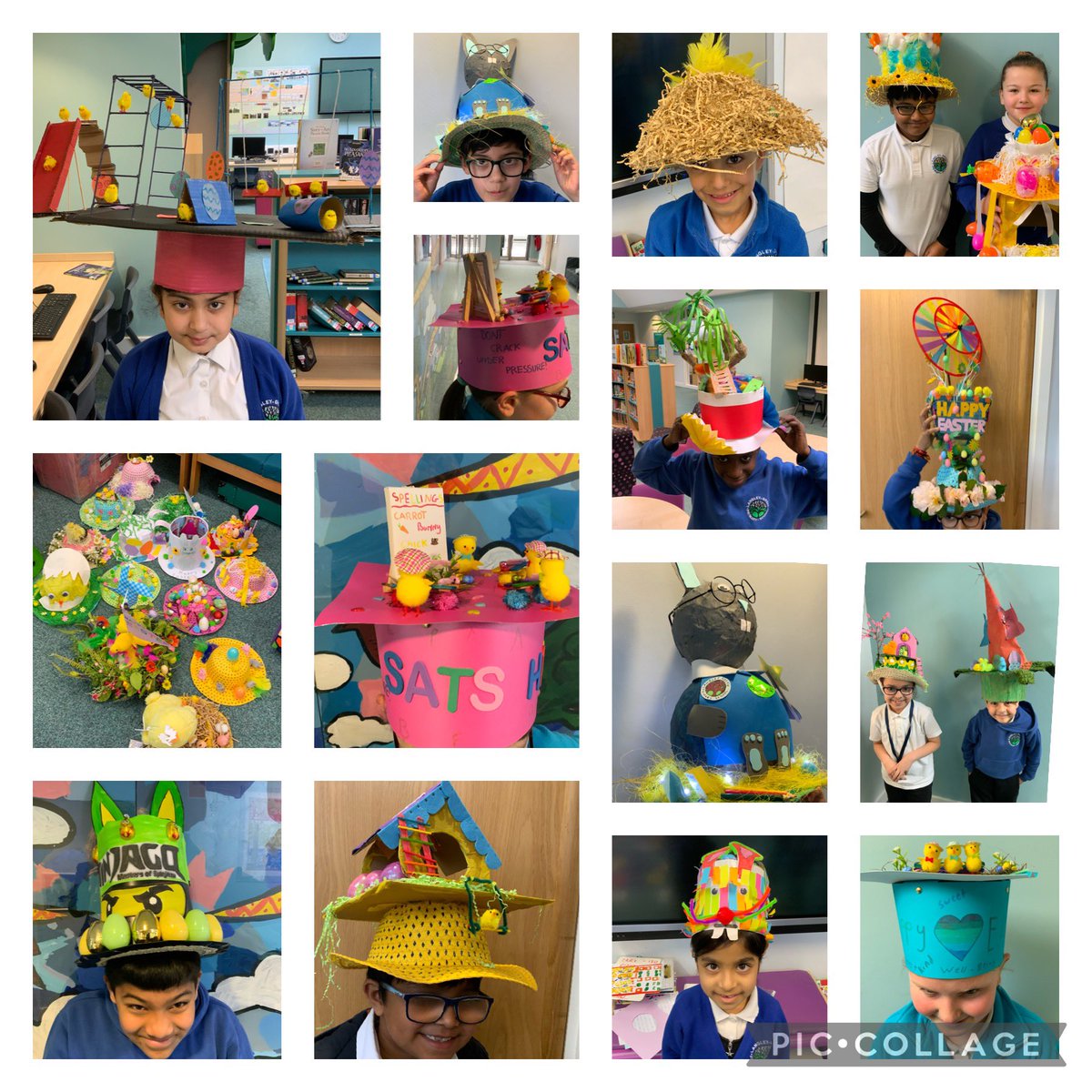 ashbyLGPschool's tweet photo. Just some of the fantastic Easter Bonnets made by our amazing pupils! @DarlingtonMrs @LGPSchool https://t.co/a7YcohKLgA