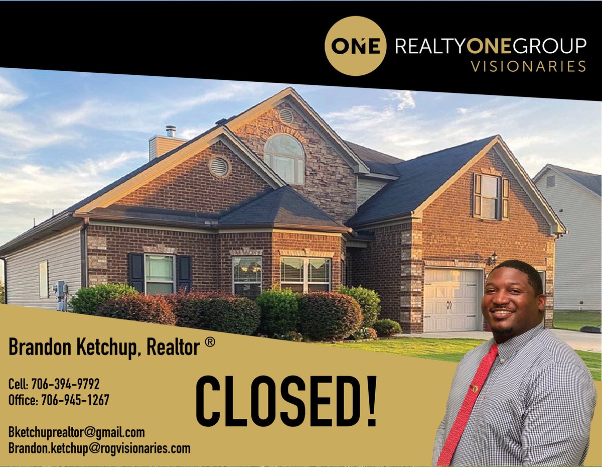 Let me help you get into a home today!

Brandon Ketchup, Realtor®
Realty One Group Visionaries
1106 Broad Street, Suite B, Augusta, GA 30901

Cell: 706-394-9792
Office: 706-945-1267

#CatchUpWithKetchup #TheRealestRealtorYouKnow #RealEstate #CSRA #GARealEstate #SCRealEstate