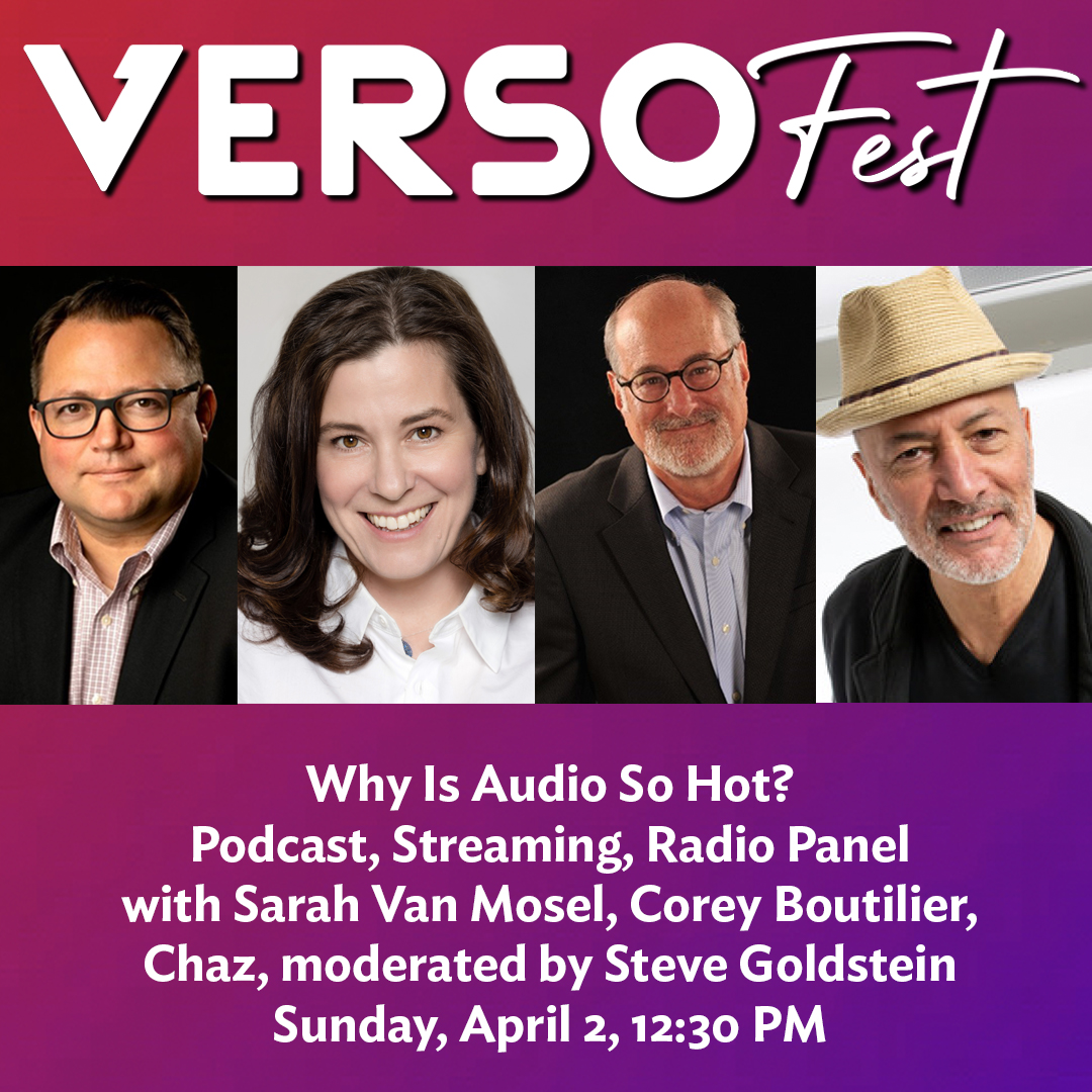 sjgoldstein's tweet image. Why is audio so hot?  We'll be talking about podcasting, streaming and radio with this great CT based panel on Sunday. @sarahvm  @coreyboutilier @chazandaj   #versofest #westportlibrary @WestportLibrary