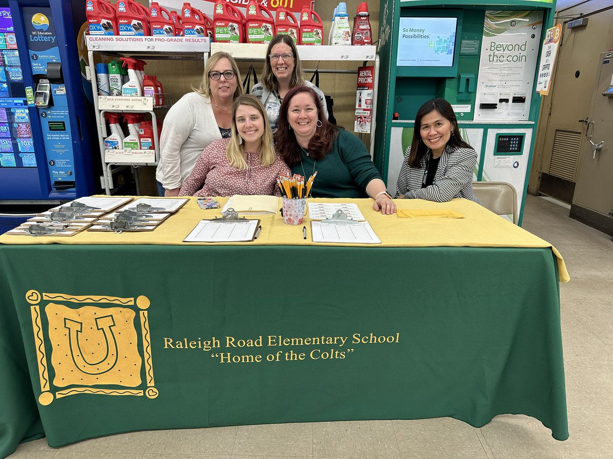 DewdropLaura's tweet photo. RRES is ready for Math Night here at Food Lion! 🥳🥳🥳 @LisaJohnsonEDU @CCSElemEd @RaleighRoadES https://t.co/ad6qbX5fja